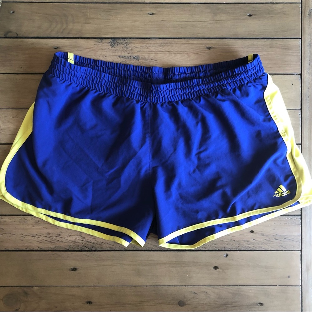 Adidas Climalite Running Shorts Blue and Yellow